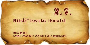 Mihálovits Herold névjegykártya
